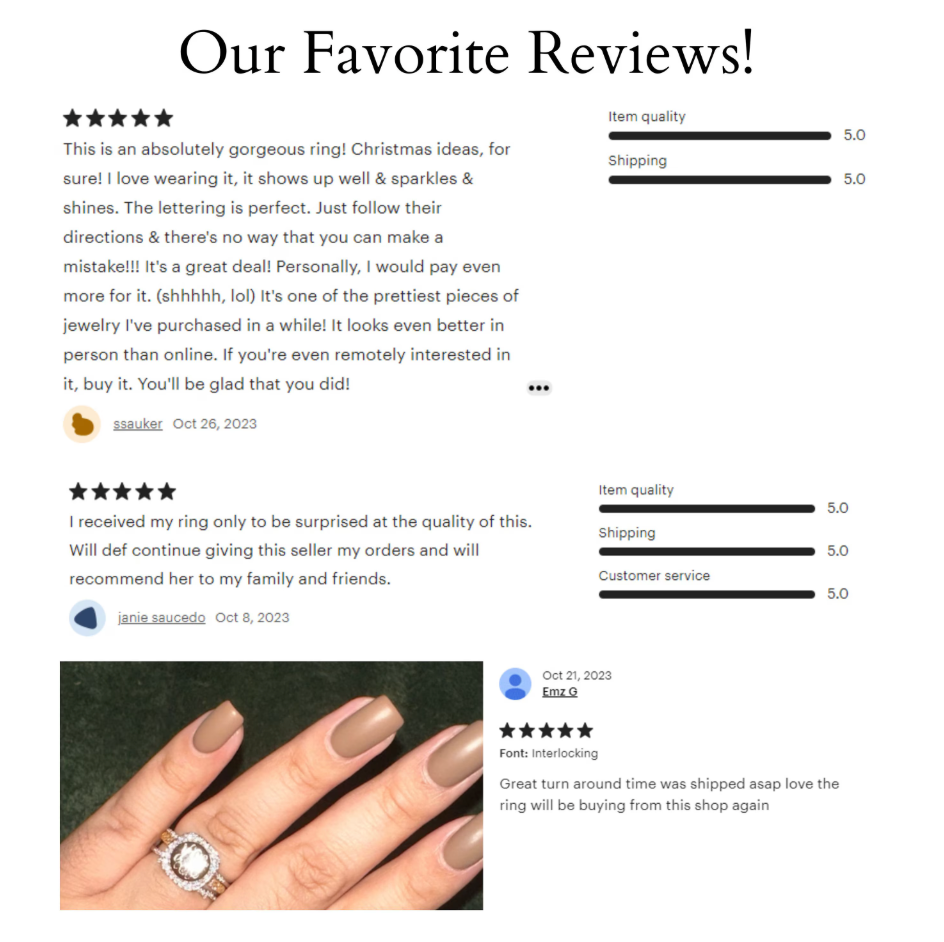 Sterling Silver Stackable Monogram Ring - Stella Ring