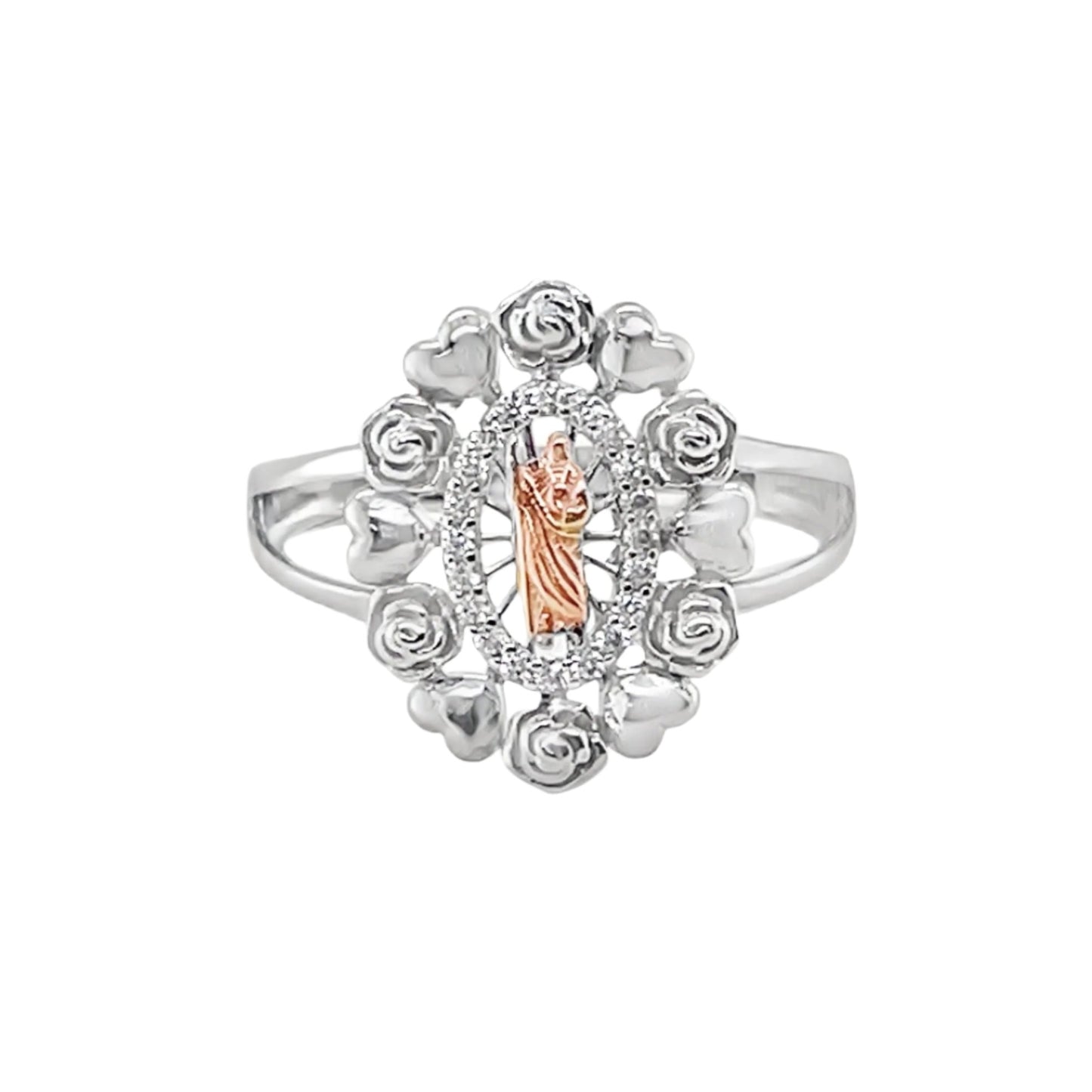 925 Sterling Silver San Judas Flower Ring