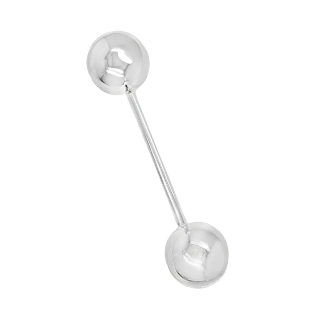 German Silver Baby Rattle Dumbbell