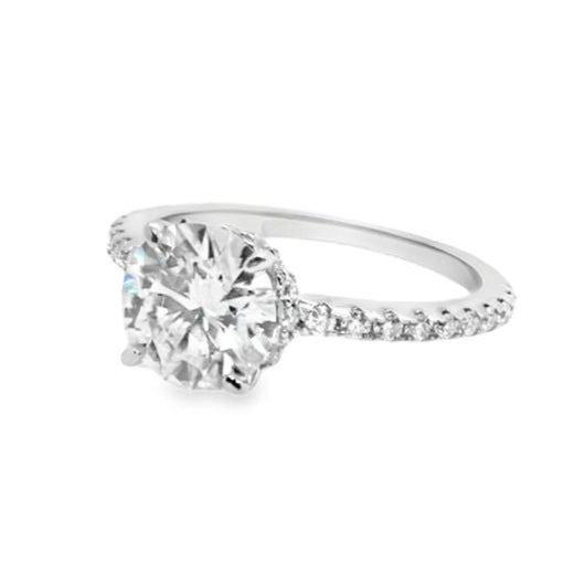 Sterling Silver 2.0CT 8.0MM Moissanite Engagement Ring