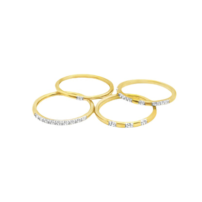 Sterling Silver 4 Band Stackable CZ Ring
