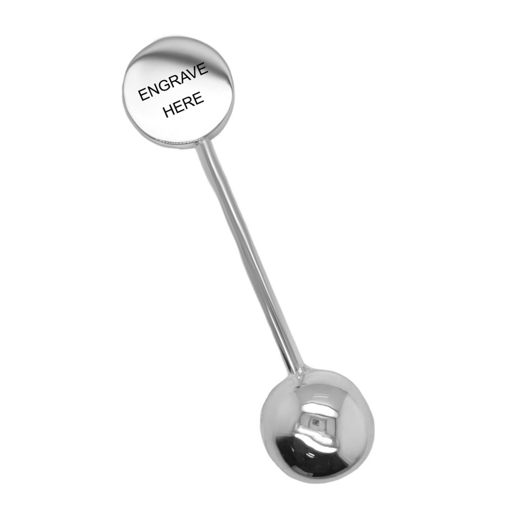 German Silver Baby Rattle With Round Disc