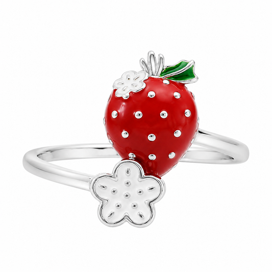 Sterling Silver Strawberry Open Ring