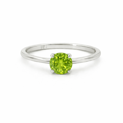 Sterling Silver 6mm Round CZ Birthstone Ring