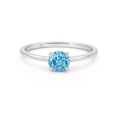 Sterling Silver 6mm Round CZ Birthstone Ring