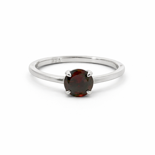 Sterling Silver 6mm Round CZ Birthstone Ring