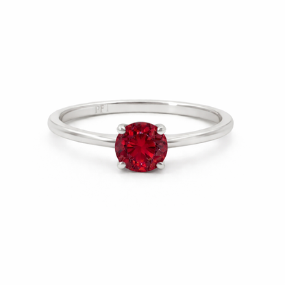 Sterling Silver 6mm Round CZ Birthstone Ring