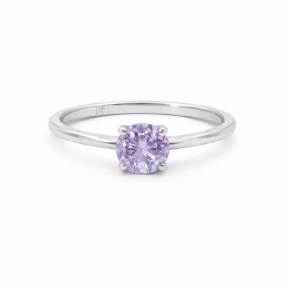 Sterling Silver 6mm Round CZ Birthstone Ring