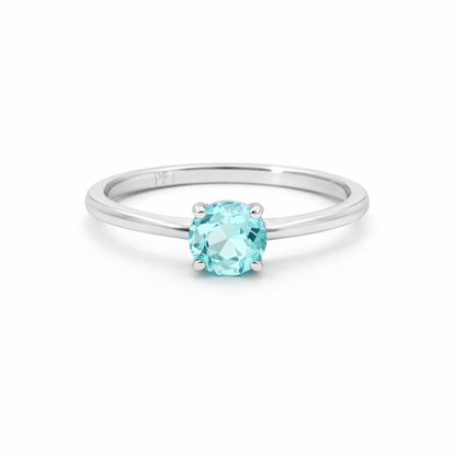 Sterling Silver 6mm Round CZ Birthstone Ring