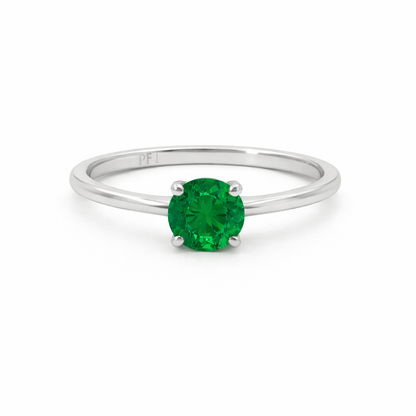 Sterling Silver 6mm Round CZ Birthstone Ring