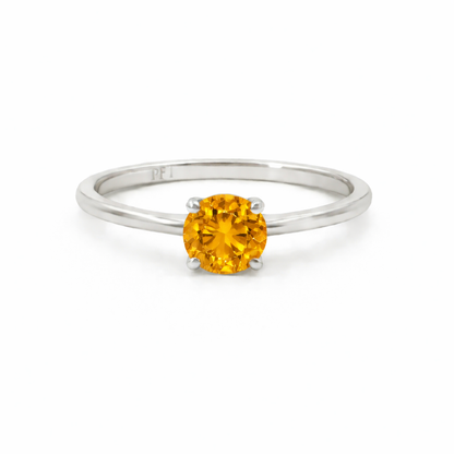 Sterling Silver 6mm Round CZ Birthstone Ring