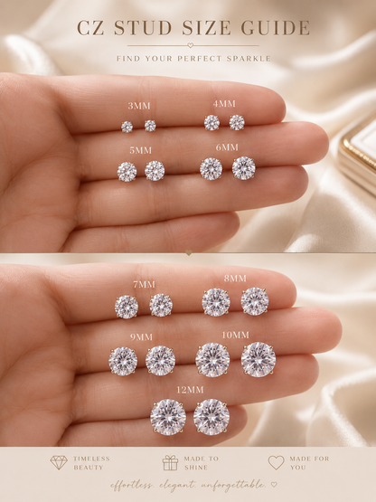 Sterling Silver Round CZ Studs