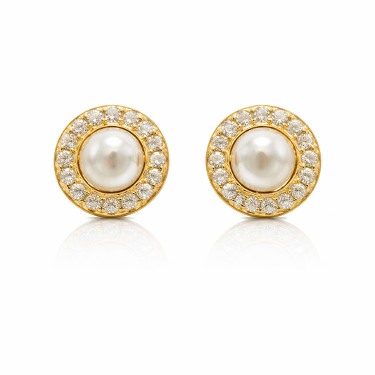 Sterling Silver 1.34 CTW Moissanite 8.5mm Round Stud Earrings