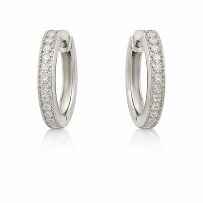 Sterling Silver 0.31 CTW Moissanite Small Huggie Hoop Earrings