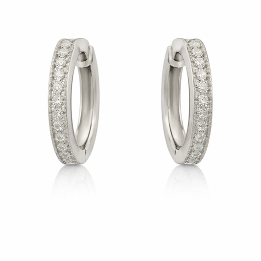 Sterling Silver 0.31 CTW Moissanite Small Huggie Hoop Earrings