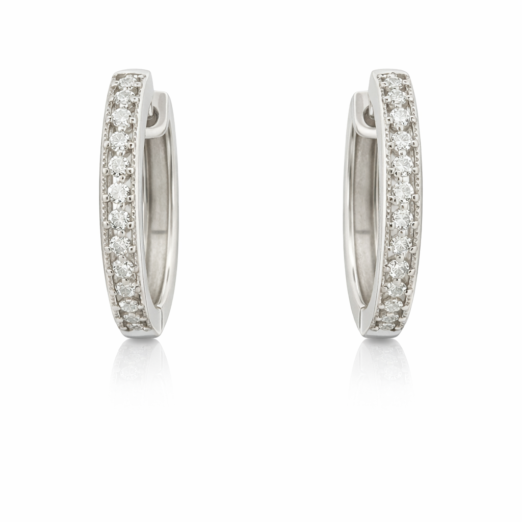 Sterling Silver 0.31 CTW Moissanite Small Huggie Hoop Earrings