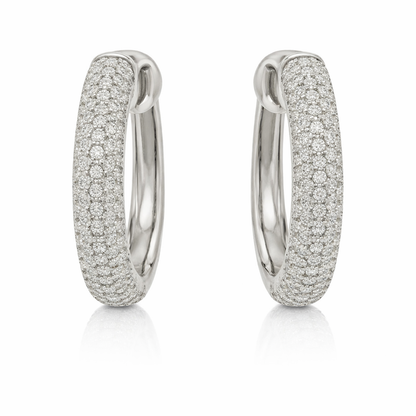 Sterling Silver 0.38 CTW Moissanite Pave Small Huggie Hoop Earrings