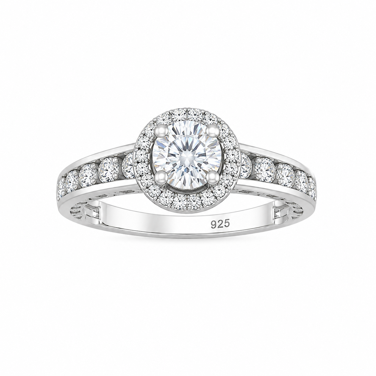 Sterling Silver 1.2CT Moissanite Engagement Ring