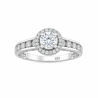 Sterling Silver 1.2CT Moissanite Engagement Ring