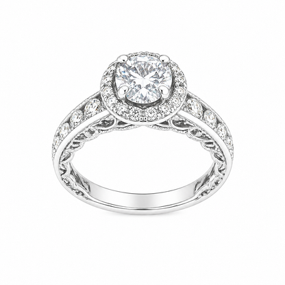 Sterling Silver 1.2CT Moissanite Engagement Ring