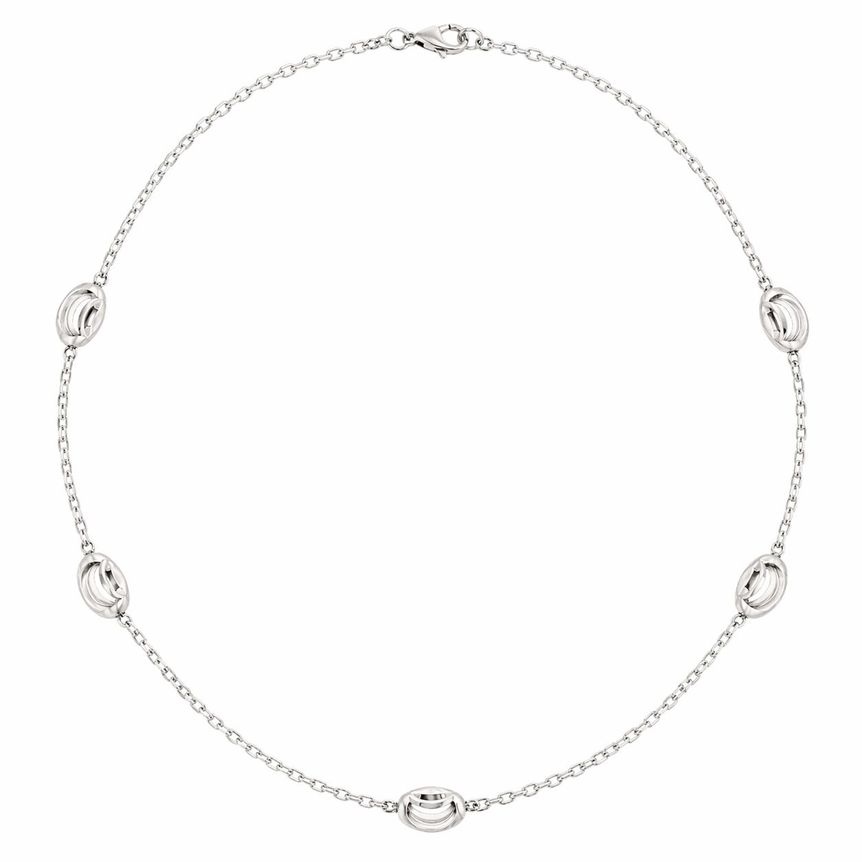 Italian 925 Sterling Silver "Oval Moon" Chain, Sterling Silver Diamond Cut Beaded Necklace, Dainty Stackable Chains