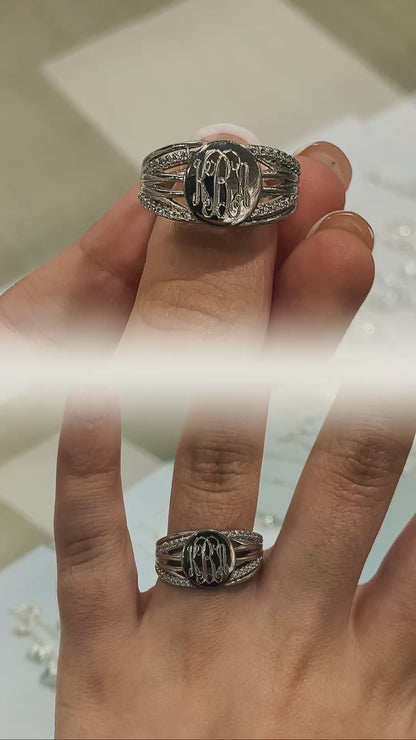 Sterling Silver Engravable Carmen Ring