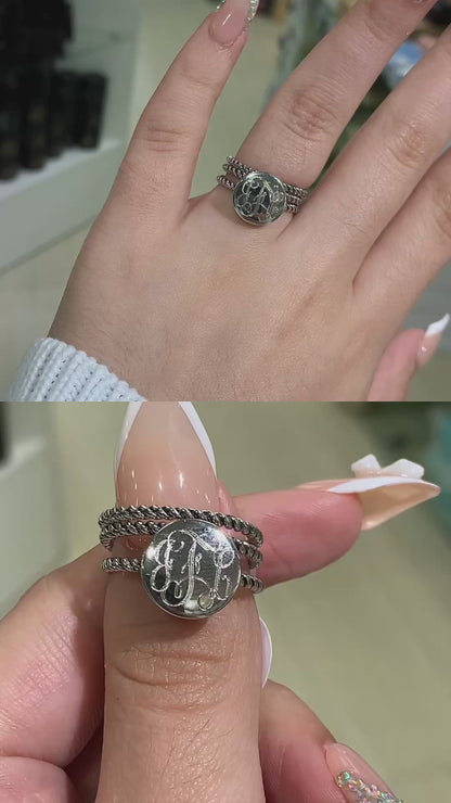 Sterling Silver Round Plain Top Rope Band Ring