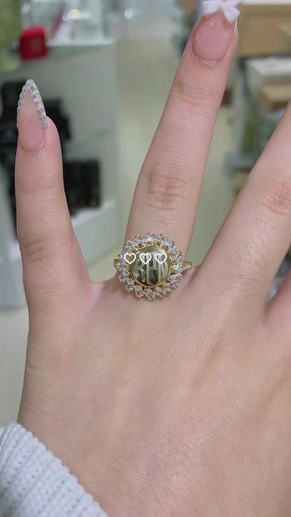 Sterling Silver Sparkling Cz Sun Ring