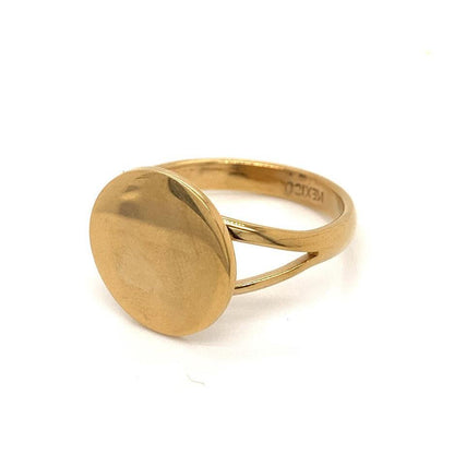 Small Round German Silver Engravable Ring - Allyanna GiftsMONOGRAM + ENGRAVING