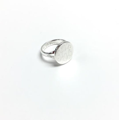 Small Round German Silver Engravable Ring - Allyanna GiftsMONOGRAM + ENGRAVING