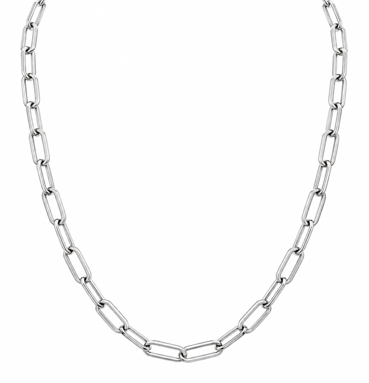 Italian Sterling Silver 3.5mm Paperclip Chain