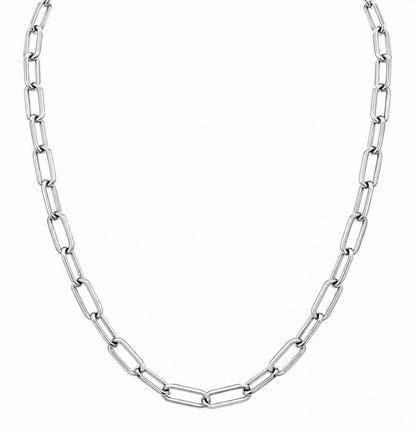 Italian Sterling Silver 3.5mm Paperclip Chain
