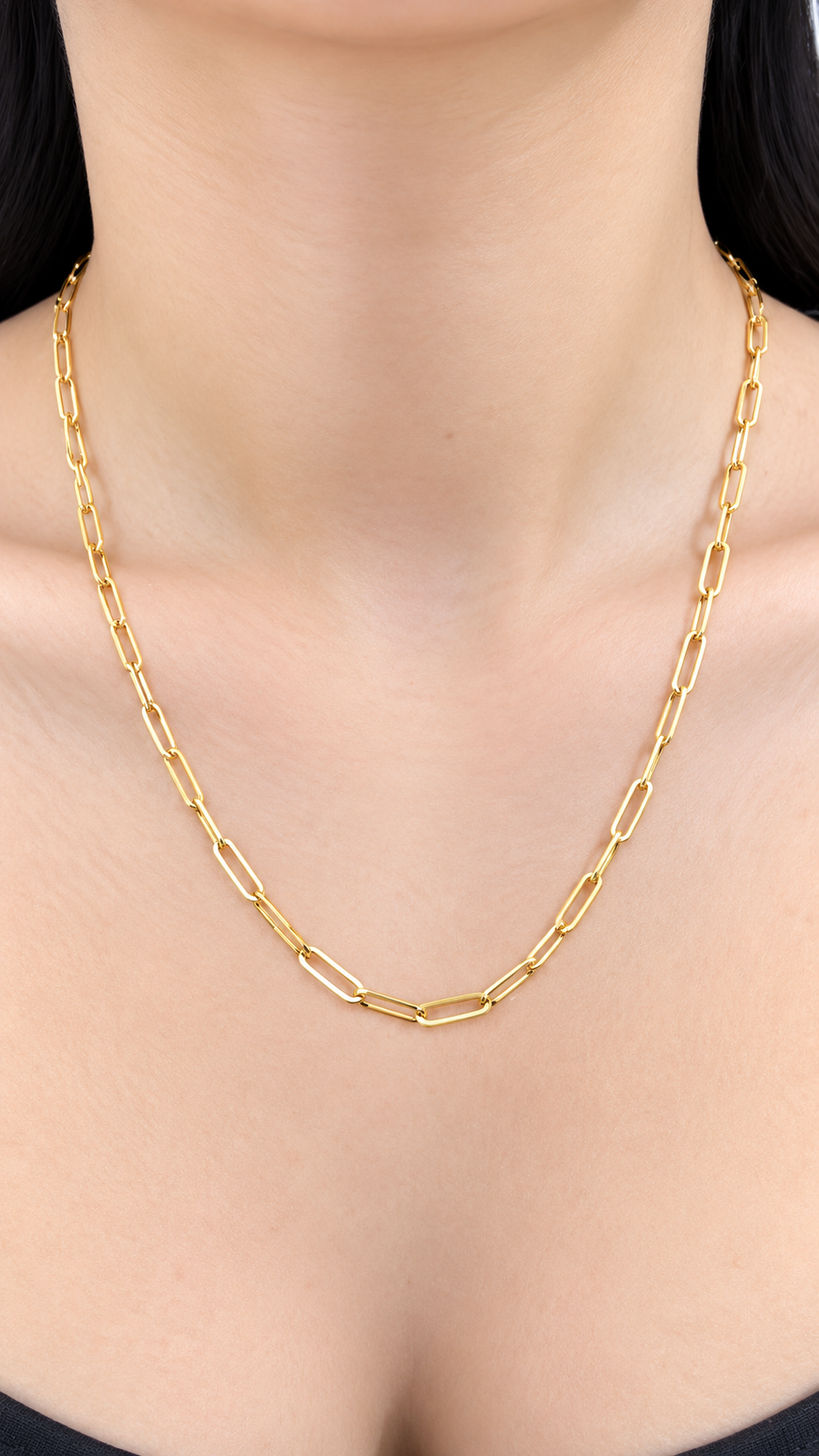 Italian Sterling Silver 3.5mm Paperclip Chain