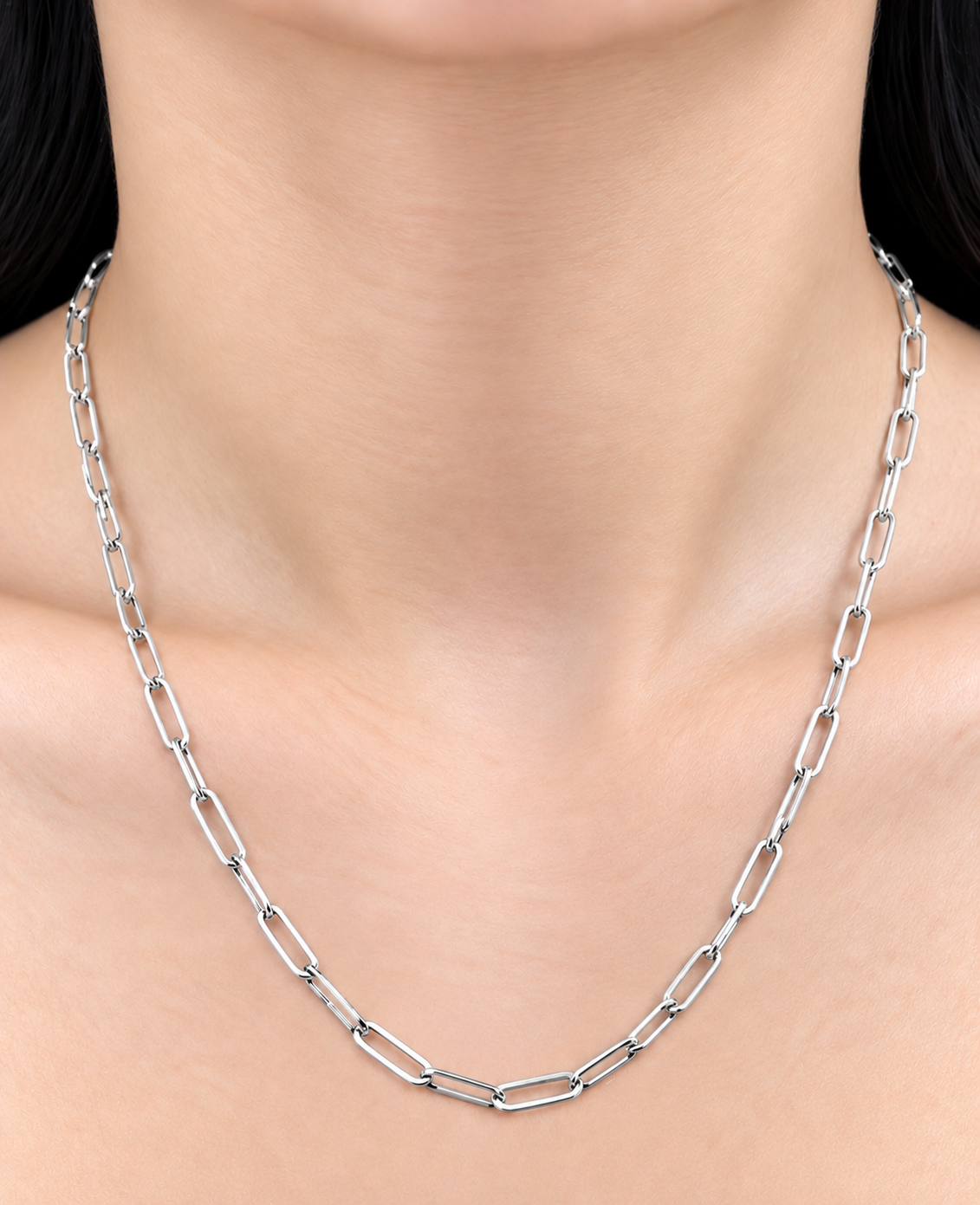 Italian Sterling Silver 3.5mm Paperclip Chain