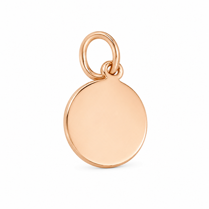 Sterling Silver Rose Gold Engravable Tiny Round Pendant