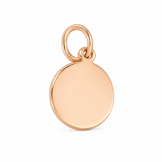 Sterling Silver Rose Gold Engravable Tiny Round Pendant