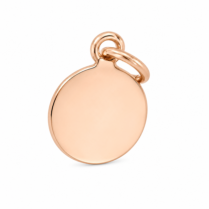 Sterling Silver Rose Gold Engravable Tiny Round Pendant