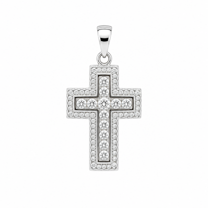 Sterling Silver CZ Cross Pendant