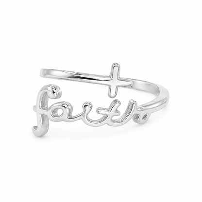 Sterling Silver Faith Cross Ring