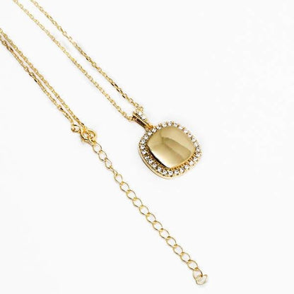 Sterling Silver Monogrammed Square CZ Necklace - Allyanna GiftsMONOGRAM + ENGRAVING