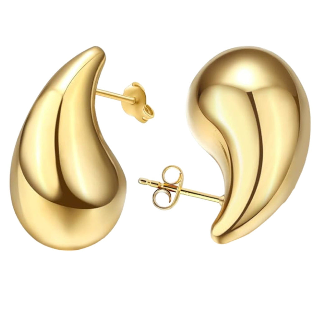Sterling Silver Puffed Teardrop Earrings - Allyanna Gifts