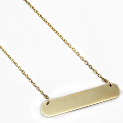 Sterling Silver Small Bar Necklace 35mm x 7mm - Allyanna Gifts