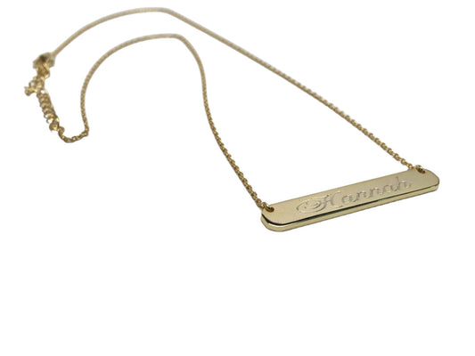 Sterling Silver Small Bar Necklaces (35 mm x 4 mm) - Allyanna GiftsMONOGRAM + ENGRAVING