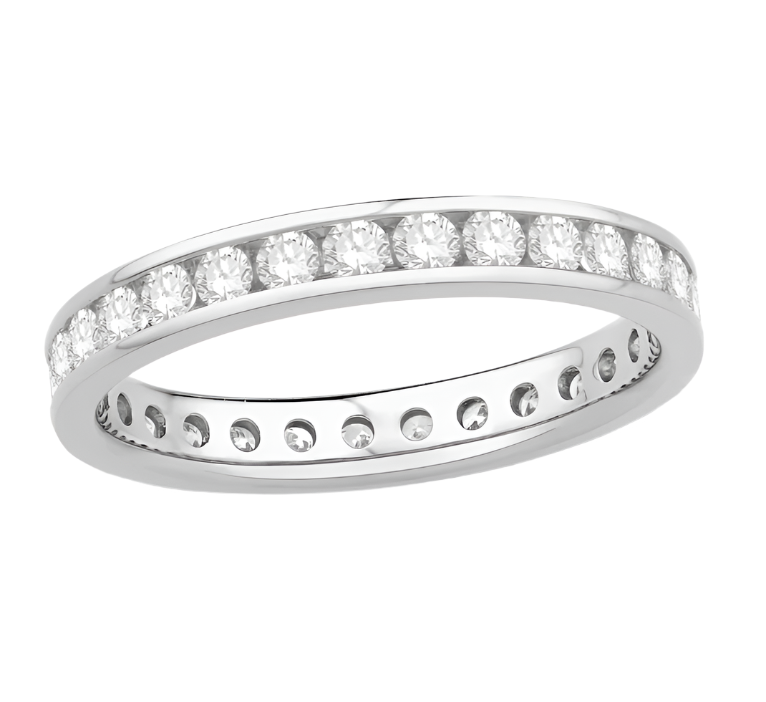 Sterling Silver Moissanite 3.25CT Eternity Band