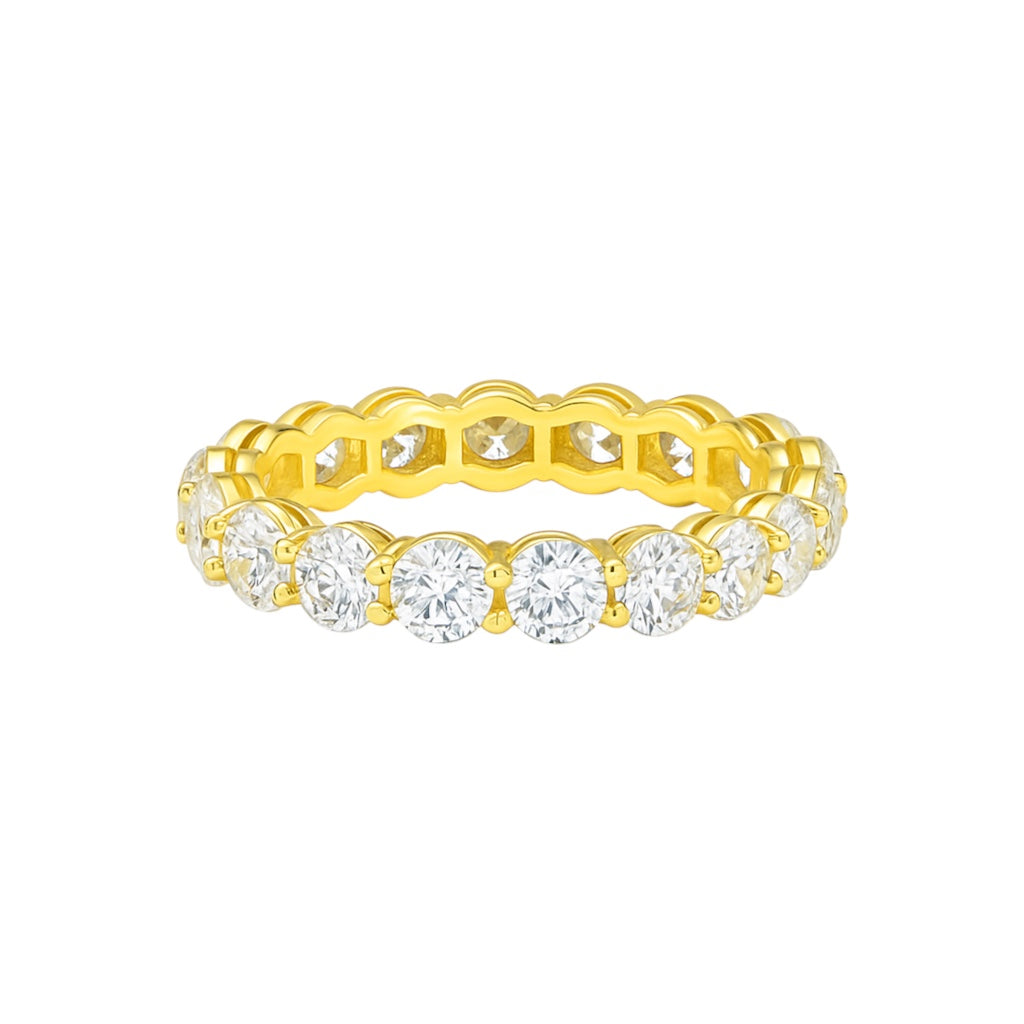 Sterling Silver 4.0mm Floating Bubble Moissanite Eternity Band
