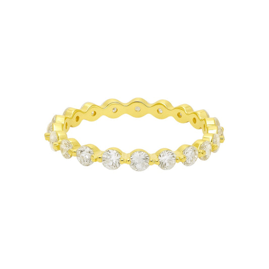 Sterling Silver 2.5mm Floating Bubble Moissanite Eternity Band