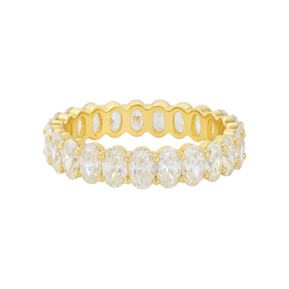 Sterling Silver 5mm Oval Moissanite Eternity Band
