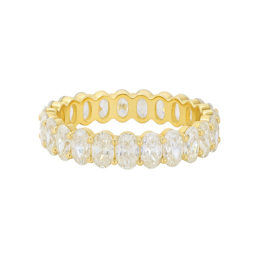 Sterling Silver 5mm Oval Moissanite Eternity Band