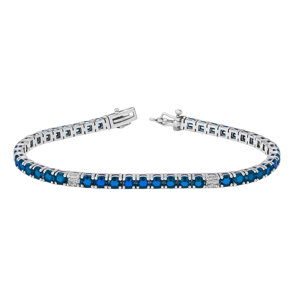 Sterling Silver Colored CZ Tennis Bracelet (7")