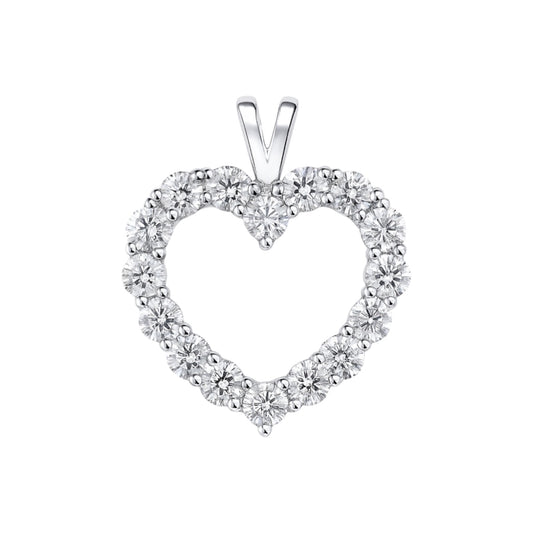 Sterling Silver CZ Open Heart Pendant